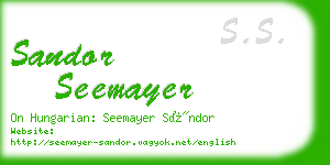 sandor seemayer business card